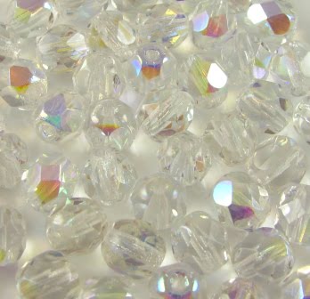 6mm Czech Fire Polish – 00030/28701 – Crystal AB x 50