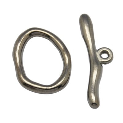 Gunmetal Oval Toggle Clasp - 16x21mm