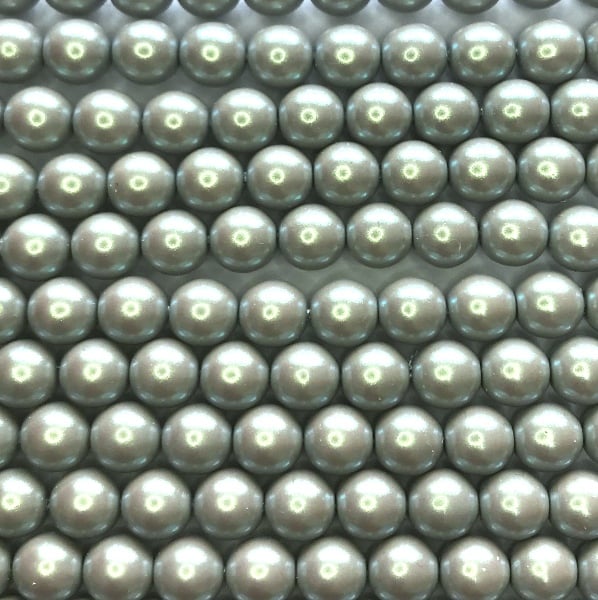 4mm Czech Glass Pearl - Bag of 100 – 02010/30003 – Iridescent Silver