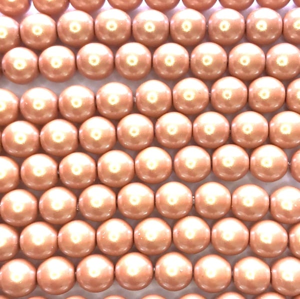 6mm Czech Round Glass Pearl Strand of 36 – 02010/30004 – Iridescent Carambola