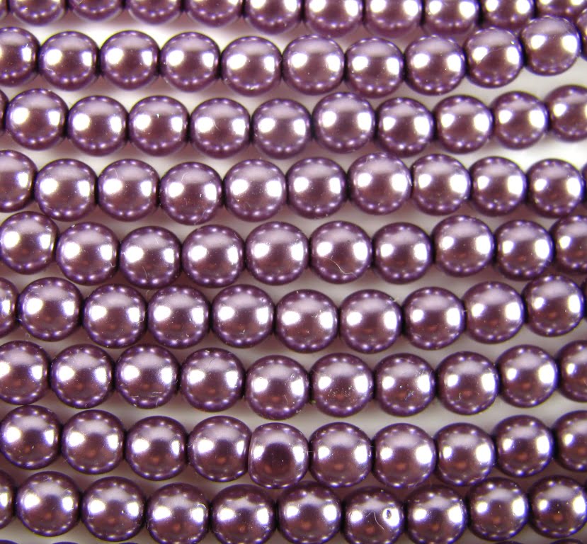 6mm Czech Round Glass Pearl - Bag 0f 50 – 70064 – Orchid