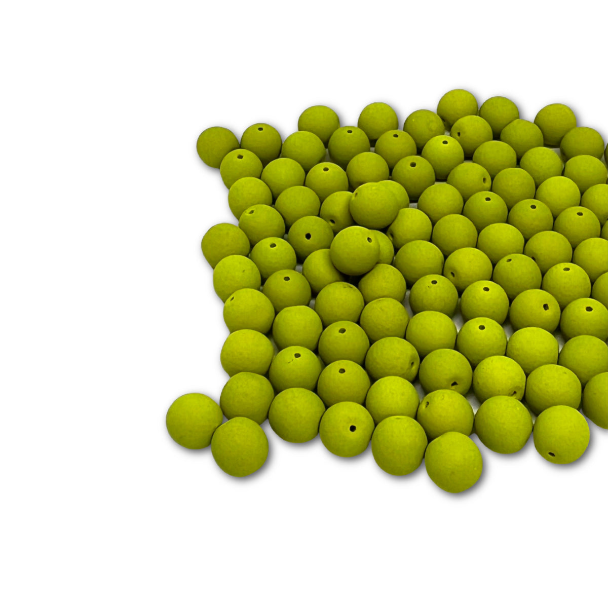 4mm Pressed Glass Round Beads - Pack of 100 - Matte Velvet Lemongrass