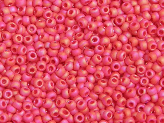 11/0 Toho Seed Beads - 10g Bag – Opaque Rainbow Frosted Cherry - Colour 405F