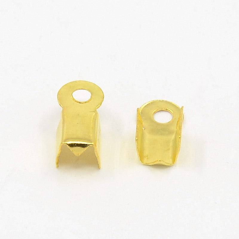 Gold Plated Fold Over Cord End 9x3.5mm β Pack of 20