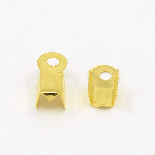 Gold Plated Fold Over Cord End 9x3.5mm – Pack of 20