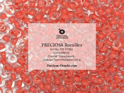 Preciosa 11/0 Seed Beads - Terra Intensive Lined - 20g Pack - Coral
