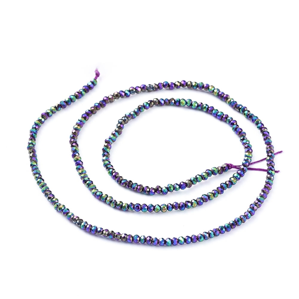 Etoile Micro Crystal Rondelles 2×1.5mm – Strand of approx 200 – Peacock