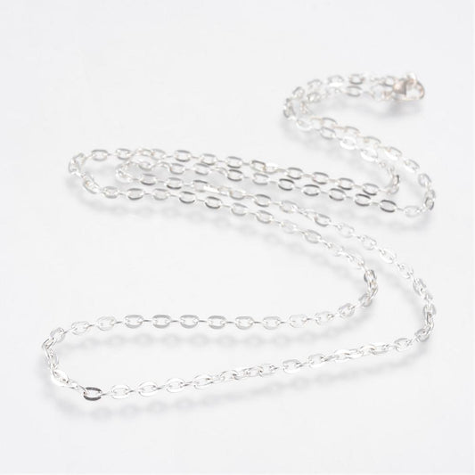 Silver Plated Cable Chain Necklace 3x2mm – 18 Inch