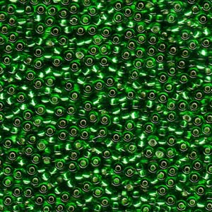 11/0 Miyuki Seed Beads - 25g Bag – Silver Lined Green - Colour 16