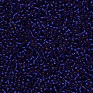 11/0 Miyuki Seed Beads - 25g Bag – Matte Silver Lined Cobalt - Colour 20F