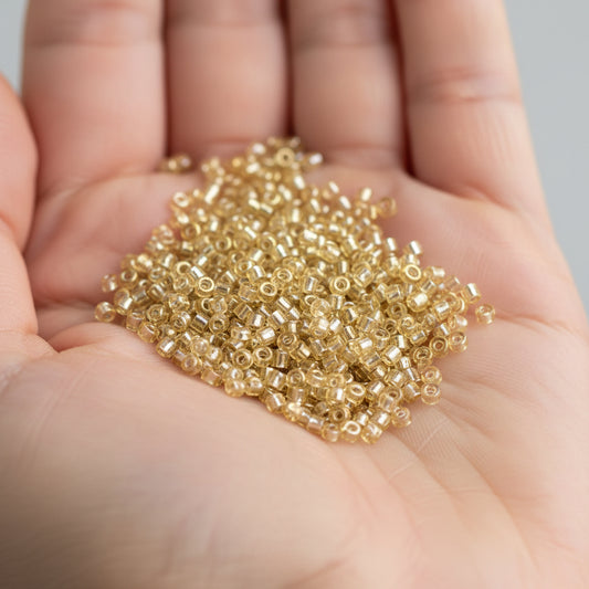 11/0 Miyuki Seed Beads – Silver Lined Pale Gold - Colour 2 - 250g Wholesale Bag