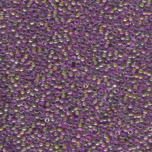 11/0 Miyuki Seed Beads - 25g Bag – Hot Pink Lined Aqua AB - Colour 340