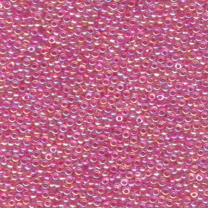 11/0 Miyuki Seed Beads - 25g Bag – Fuchsia Lined Crystal AB - Colour 355