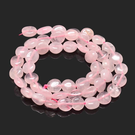 5-8mm Rose Quartz Smooth Nugget Bead Strand - Approx 14 Inches