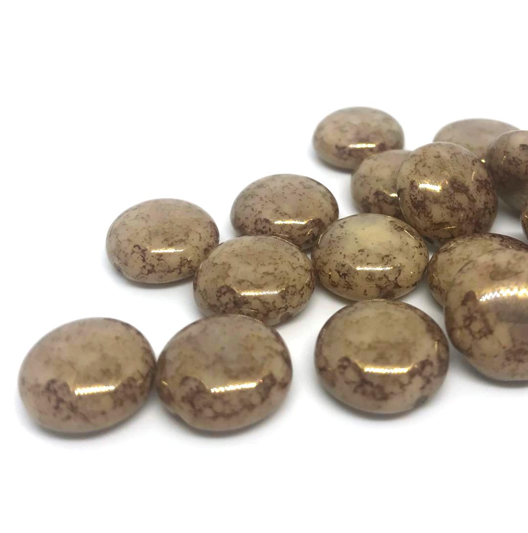 Large Preciosa 12mm Candy Bead x 5 β Beige Opaque Terracotta - 13020/15496