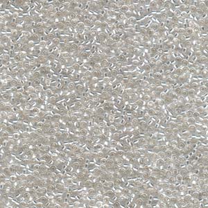 15/0 Miyuki Seed Beads - 5g Bag – Silver Lined Crystal - Colour 1