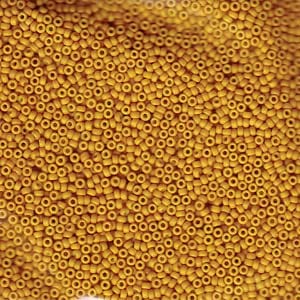 15/0 Miyuki Seed Beads - 5g Bag – Matte Opaque Mustard - Colour 1233