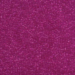 15/0 Miyuki Seed Beads - 5g Bag - Dyed Transparent Fuchsia - Colour 1310