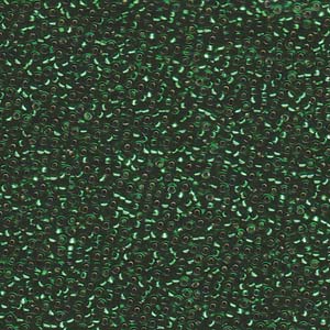 15/0 Miyuki Seed Beads - 5g Bag – Silver Lined Emerald - Colour 1422
