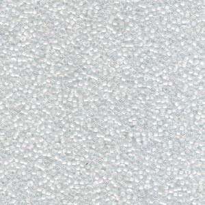 15/0 Miyuki Seed Beads - 5g Bag – White Lined Crystal AB - Colour 284