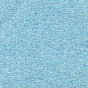15/0 Miyuki Seed Beads - 5g Bag – Light Aqua Ceylon - Colour 522