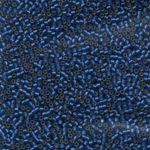 11/0 – Miyuki Delica - 5g Bag – Semi Matte Silver Lined Medium Dyed Blue – DB693