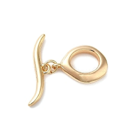 18k Gold Plated Asymetric Oval Toggle 13x10mm