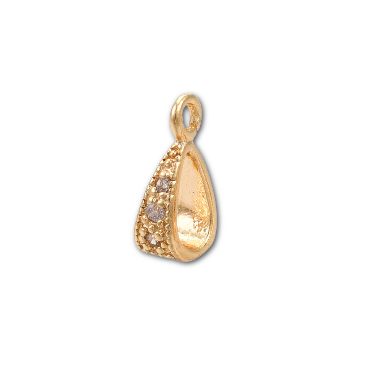 18k Gold Plated Cubic Zirconia Bail - 9.5mm - Pack of 1