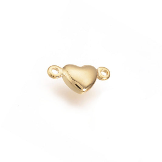 18k Gold Plated Mini Heart Connector 5x10x2.5mm