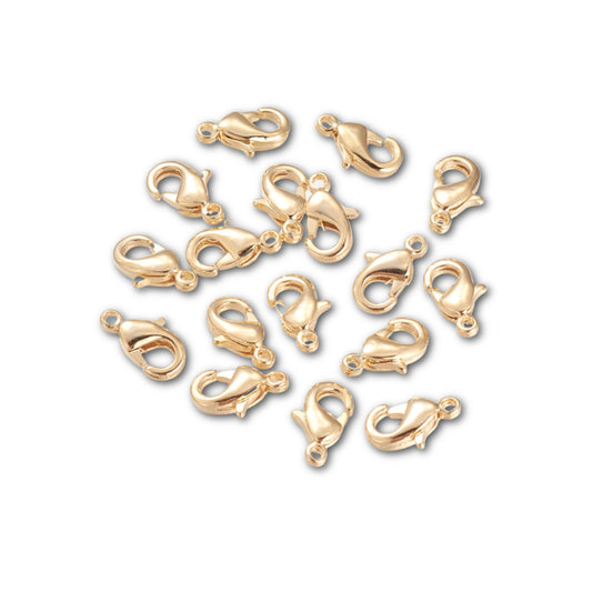 18k Gold Plated Lobster Clasps 12x7mm - Pack of 10