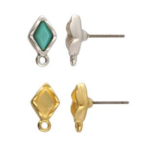 Fyriplaka GemDuo Earring Setting - Gold Plate - Pack of 2