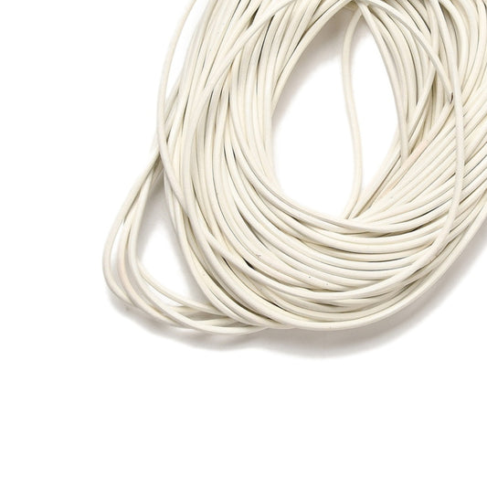 1.5mm White Leather Cord - 5 Meter Pack