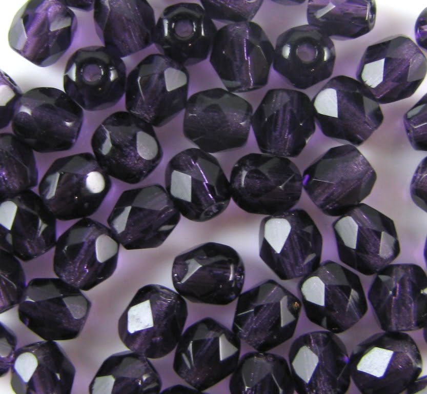 4mm Czech Fire Polish – 20510 – Tanzanite x 100