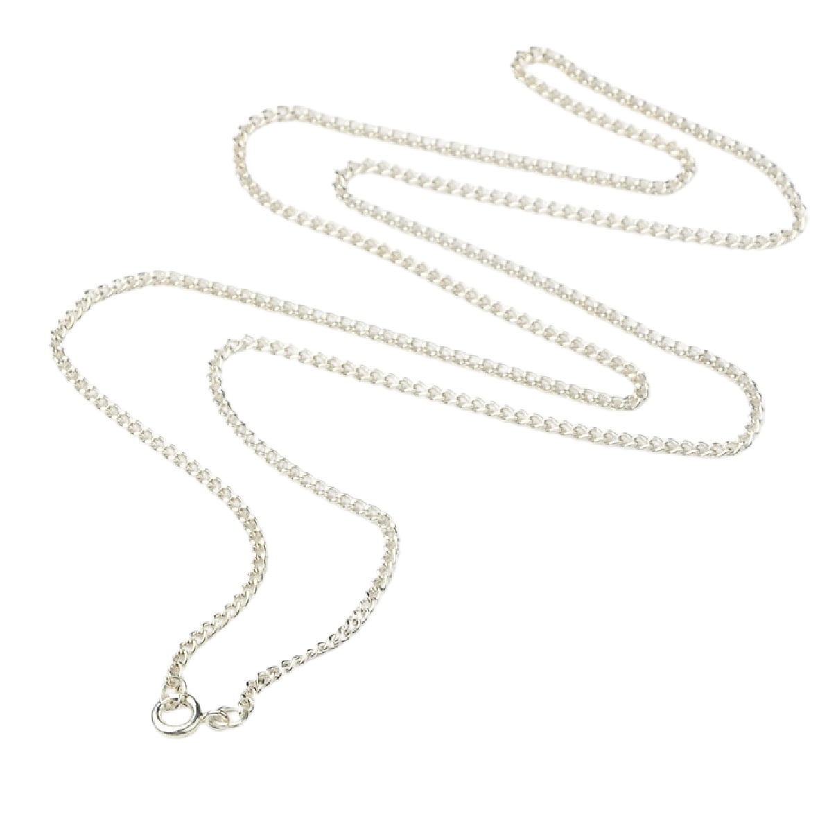 Silver Plated Curb Chain Necklace 3x2mm β 24 Inch