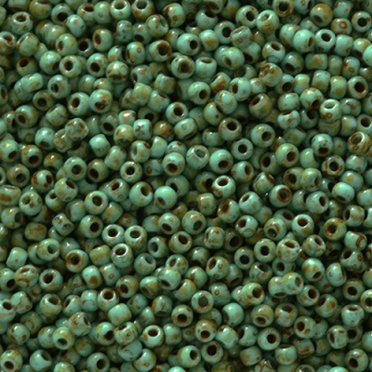 8/0 Toho Seed Beads - 10g Bag – Hybrid Turquoise - Picasso