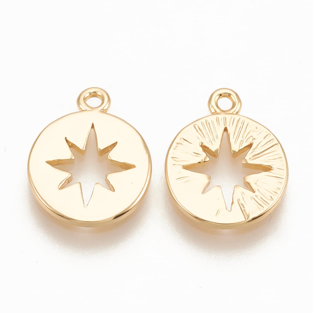 18k Gold Plated Star Charm 12x9.5mm - Priced Per Piece