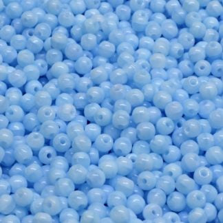 3mm Pressed Glass Round Beads - Pack of 100 - Baby Blue