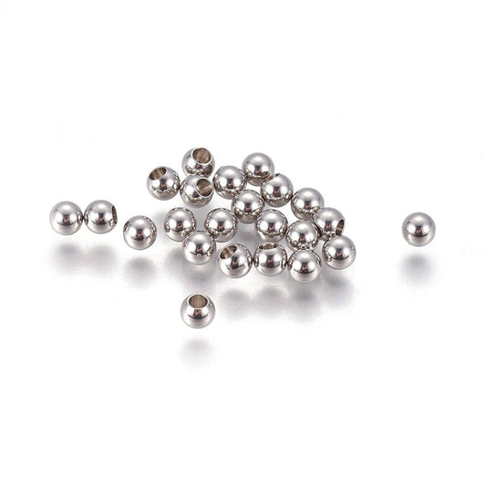 Stainless Steel 3mm Memory Wire End Caps (1.5mm Hole Size) - Pack of 20
