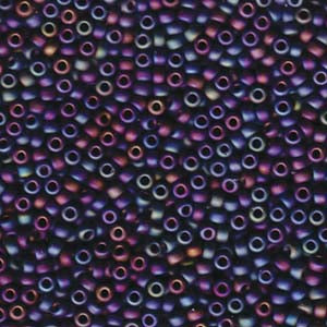 11/0 Miyuki Seed Beads - 25g Bag – Matte Black AB - Colour 401FR
