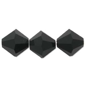 3mm Preciosa Bicones - Jet - Pack of 30