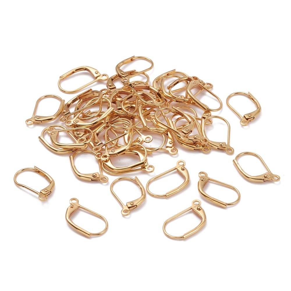 18k Gold Plated Leverback Earrings β Pack of 10 Pairs