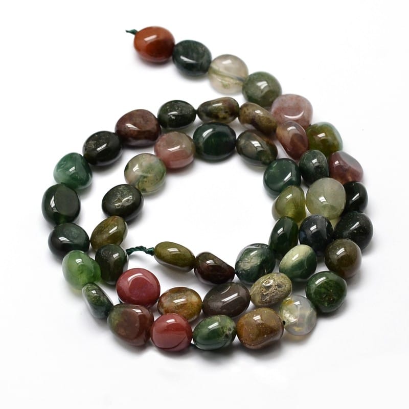 5-8mm Indian Agate Smooth Nugget Bead Strand - Approx 14 Inches