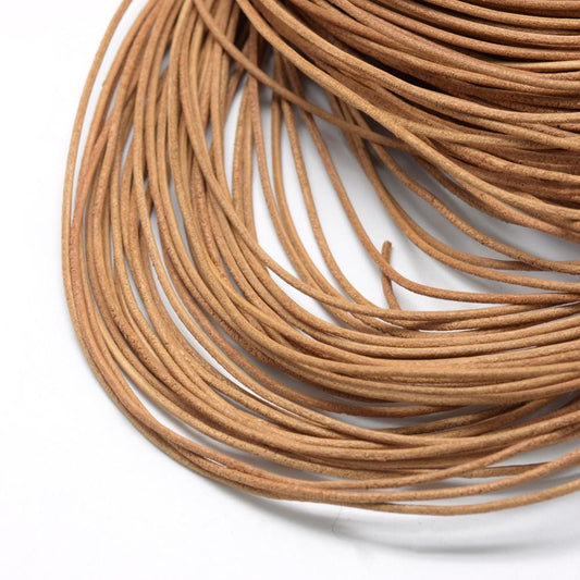 1.5mm Leather Cord - 5 Meters - Natural