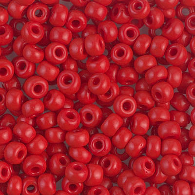 6/0 Miyuki Seed Beads - 25g Bag β Opaque Red - Colour 408