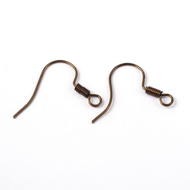 Antique Brass Earring Hooks Pack of 20 (10 pairs)