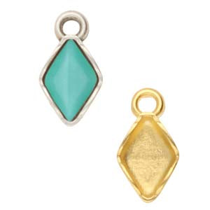 Zenia GemDuo Pendant Setting - Gold Plate - Pack of 2