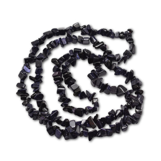 5x8mm Blue Goldstone Chip Strand - 39cm Strand