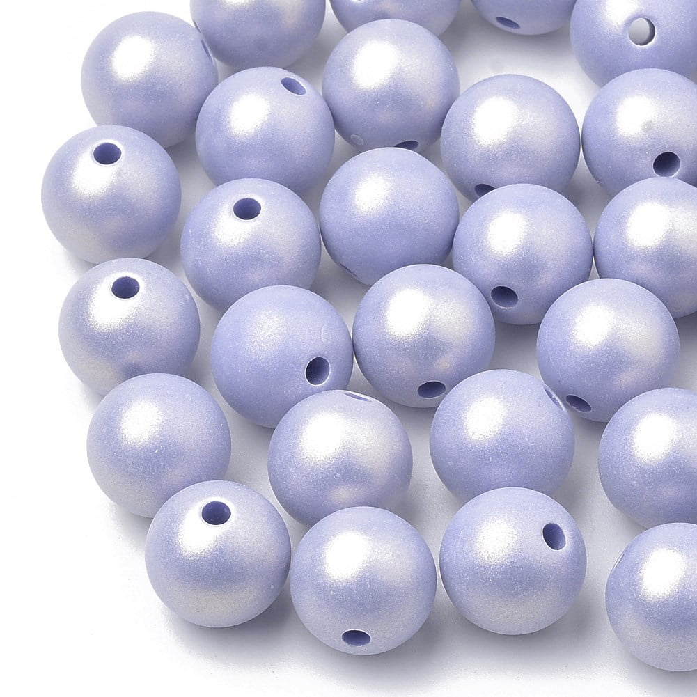 8mm Acrylic Shimmer Pearl Beads – Pack of 50 – Lavender