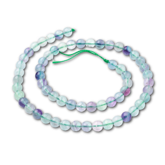 6mm Fluorite Round Bead Strand - Approx 60 Beads