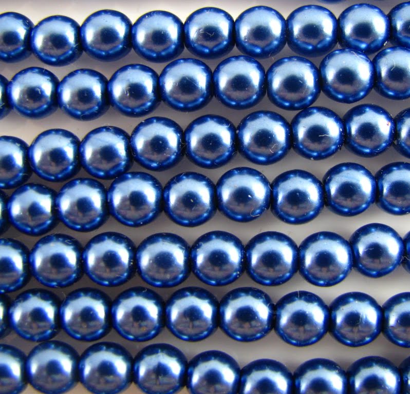 4mm Czech Round Glass Pearl - Bag of 100 – 70037 – Blueberry